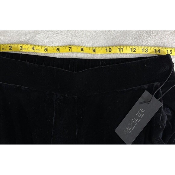 Rachel Zoe Black Velvet High Rise Wide Leg Pull On Pants New Women’s Size M - Picture 11 of 12